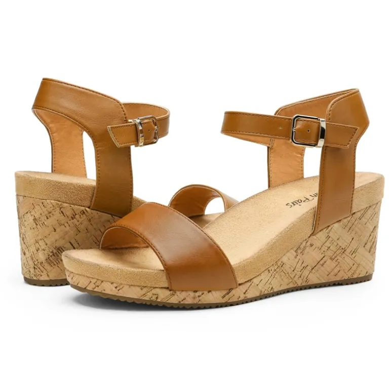 Buckle Platform Wedge Sandals