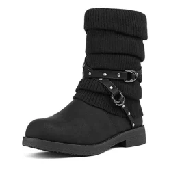 Buckle Strap Mid Calf Snow Boots