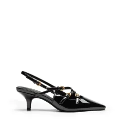 Buckle Strap Pointed Slingback Heel Pumps