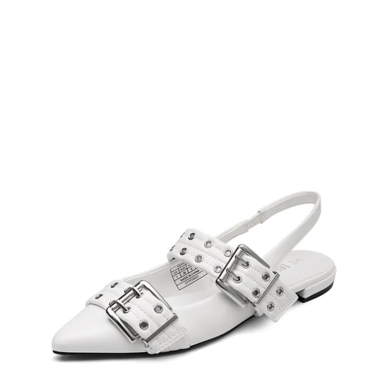 Buckle Straps Slingback Flats