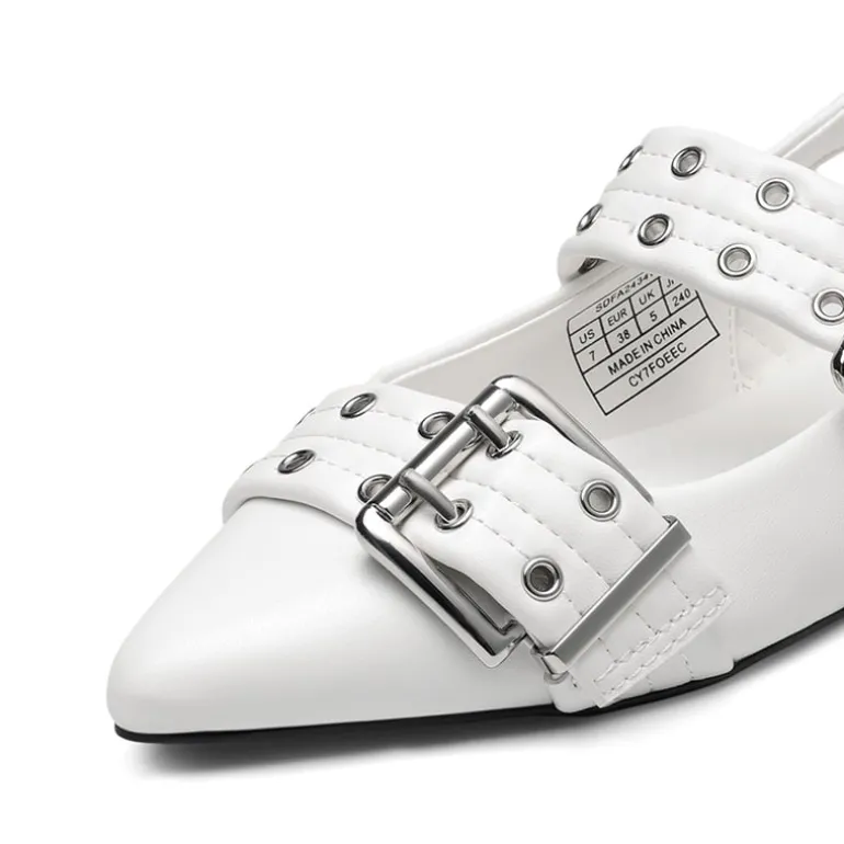 Buckle Straps Slingback Flats