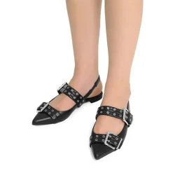 Buckle Straps Slingback Flats