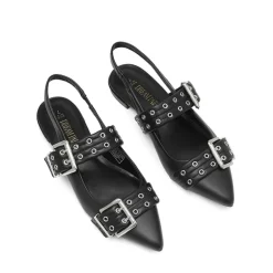 Buckle Straps Slingback Flats