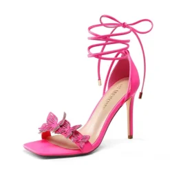 Butterfly Lace Up Stilleto High Heels
