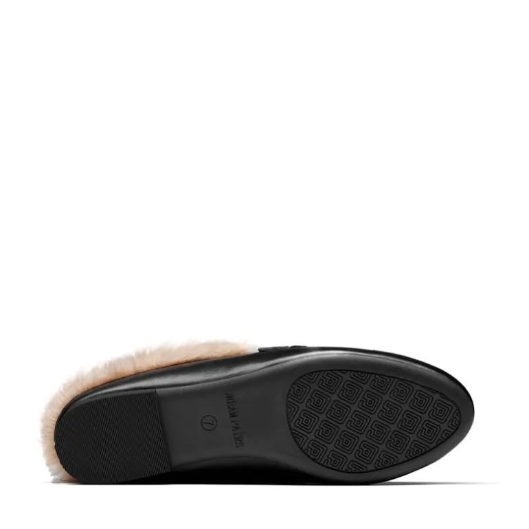 Chain Closed Toe Fur Lined Mules
