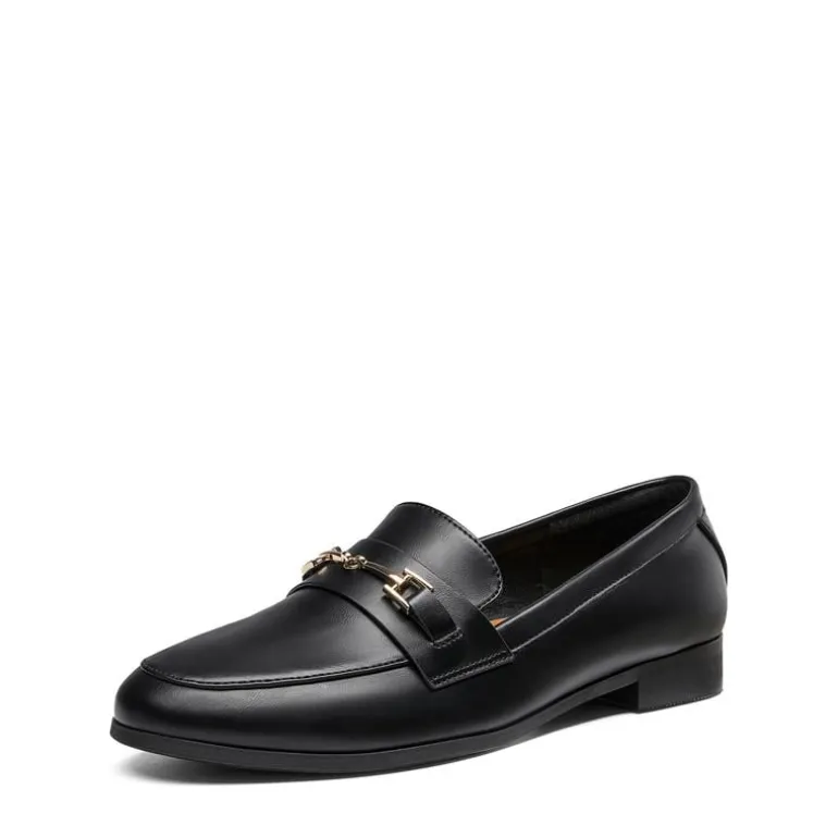 Chic Metallic Detail Loafers