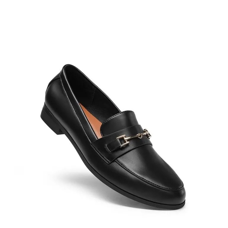 Chic Metallic Detail Loafers