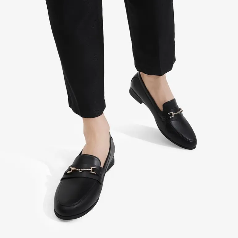 Chic Metallic Detail Loafers