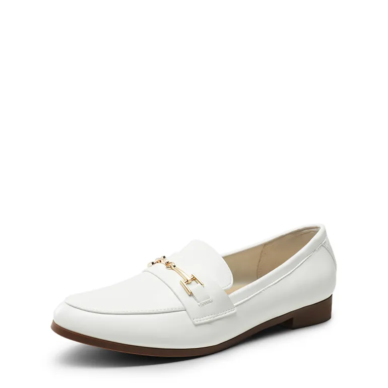Chic Metallic Detail Loafers