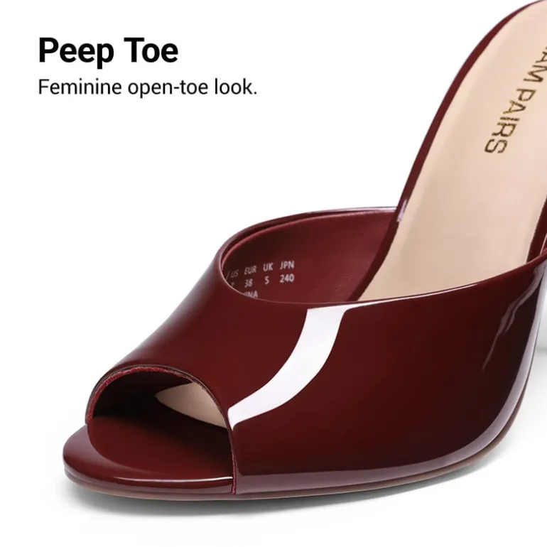 Chic Open Toe Stiletto Mule Heels