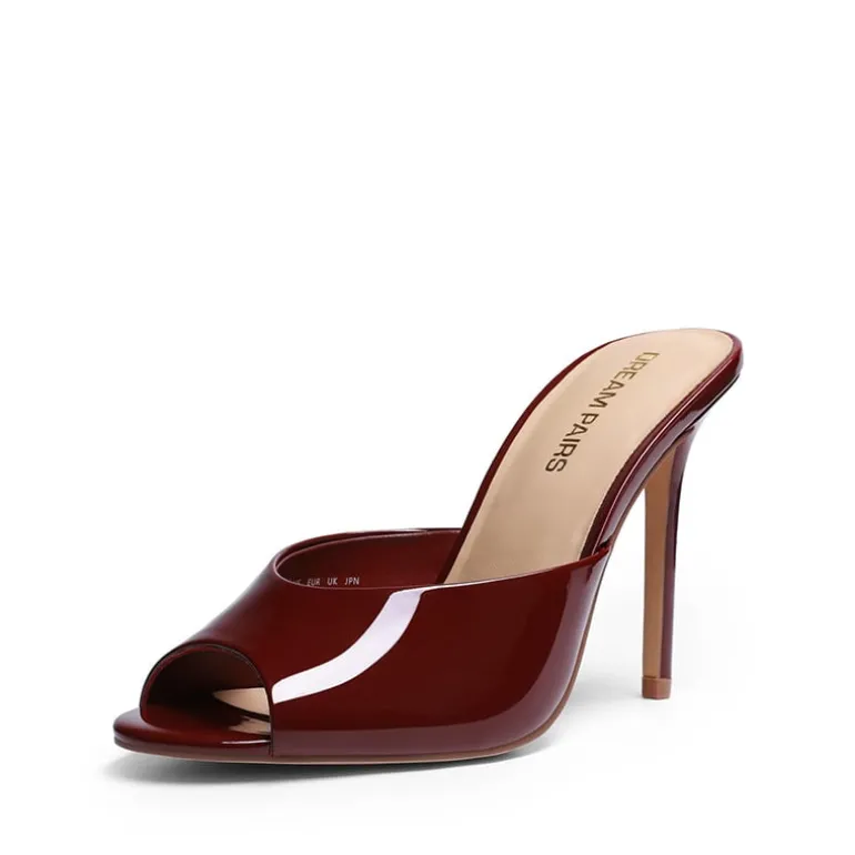 Chic Open Toe Stiletto Mule Heels