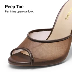Chic Open Toe Stiletto Mule Heels