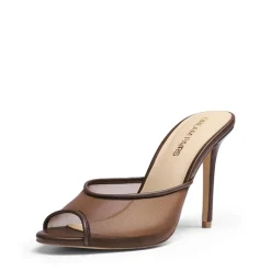 Chic Open Toe Stiletto Mule Heels