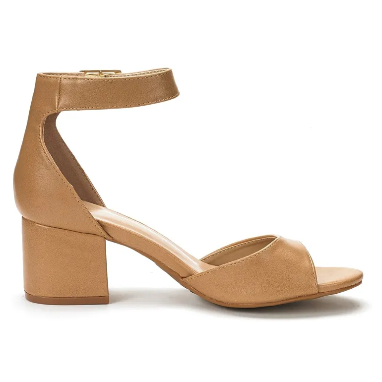 Chunkle Low Heel Ankle Strap Chunky Sandals