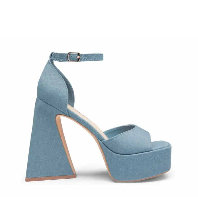 Chunky Ankle-Strap Platform Heel Sandals