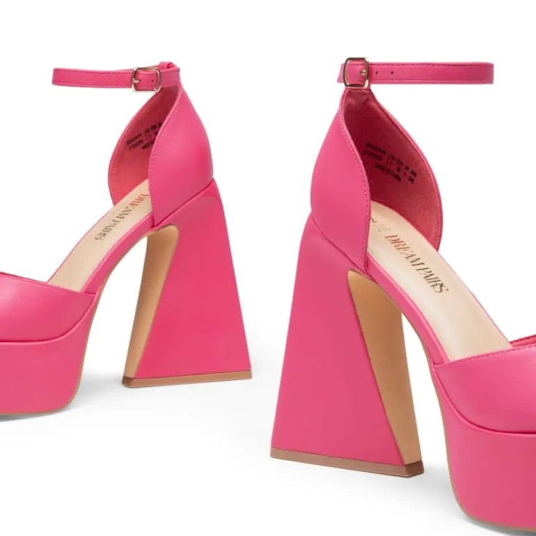 Chunky Ankle-Strap Platform Heel Sandals