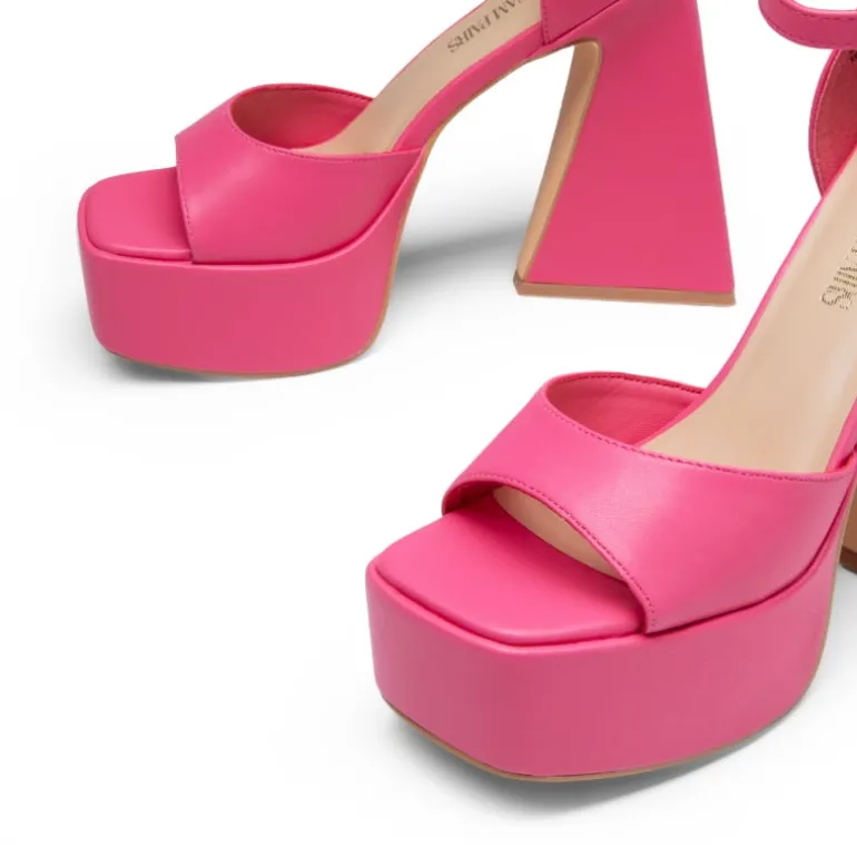 Chunky Ankle-Strap Platform Heel Sandals