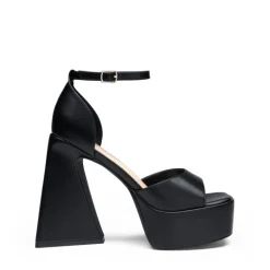 Chunky Ankle-Strap Platform Heel Sandals