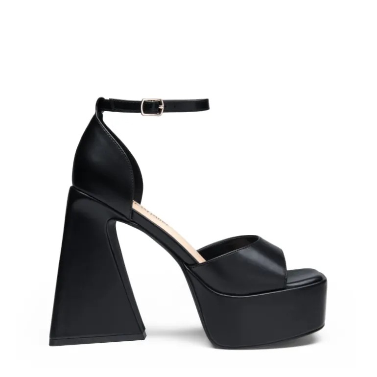 Chunky Ankle-Strap Platform Heel Sandals