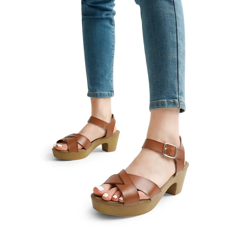Chunky Criss Cross Platform Sandals