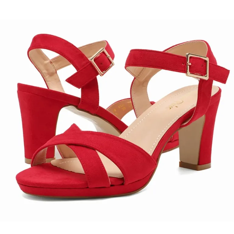 Chunky Heel Ankle Strap Sandals