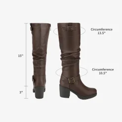 Chunky Heel Knee High Boots