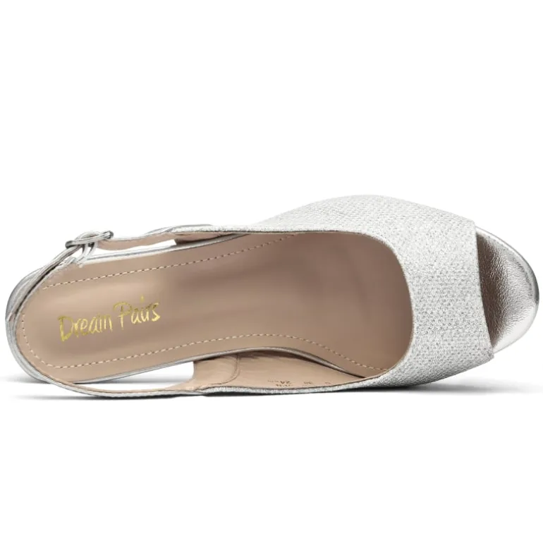 Chunky Heel Peep Toe Slingback Sandals