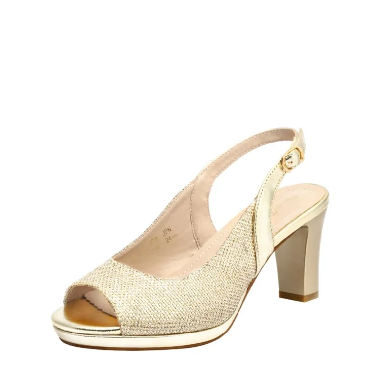 Chunky Heel Peep Toe Slingback Sandals