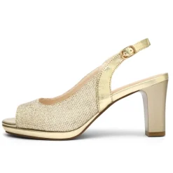 Chunky Heel Peep Toe Slingback Sandals