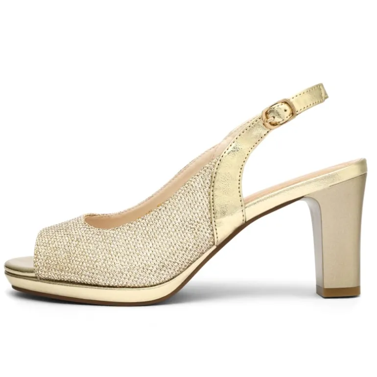 Chunky Heel Peep Toe Slingback Sandals
