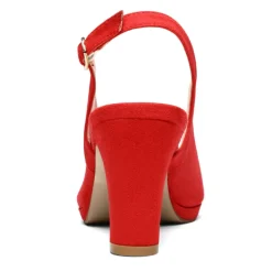 Chunky Heel Peep Toe Slingback Sandals