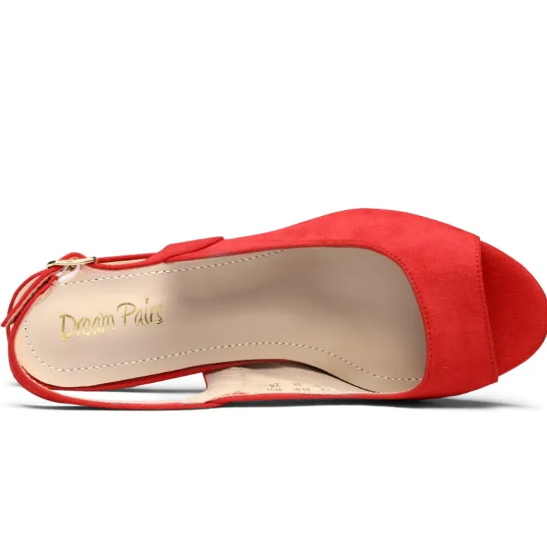 Chunky Heel Peep Toe Slingback Sandals