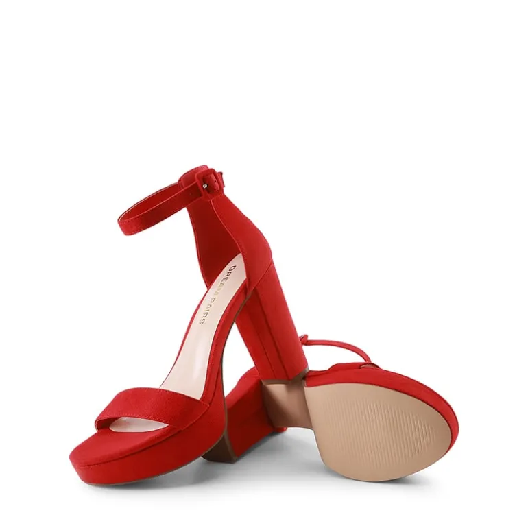 Chunky Heel Platform Ankle Strap Sandals