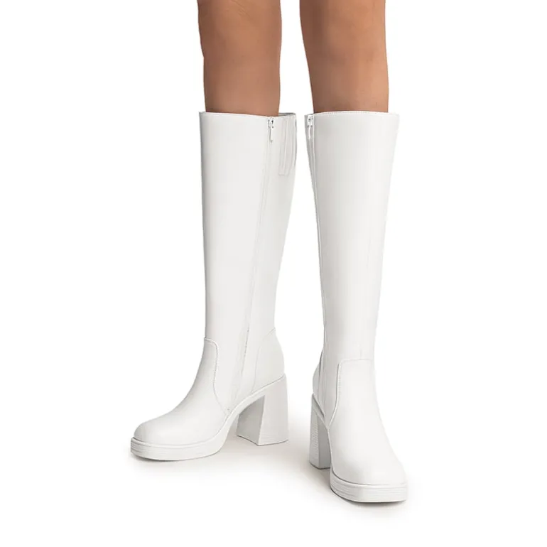 Chunky Heel Platform Knee-high Boots