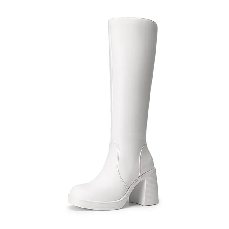 Chunky Heel Platform Knee-high Boots