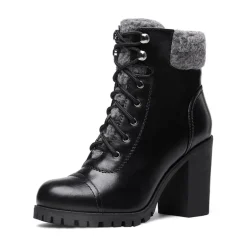 Chunky Heel Warm Ankle Boots