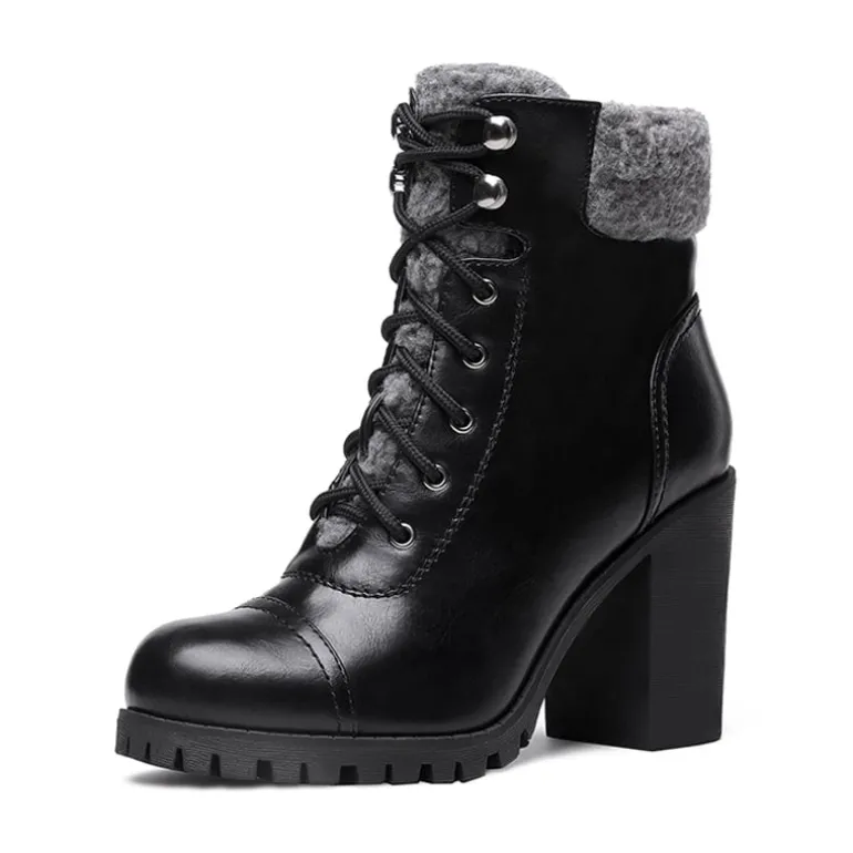 Chunky Heel Warm Ankle Boots