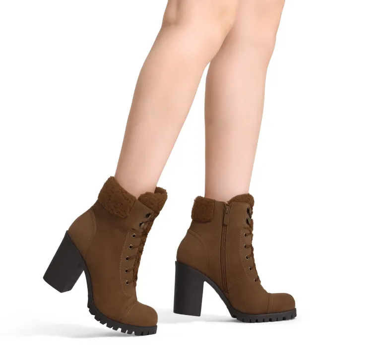 Chunky Heel Warm Ankle Boots