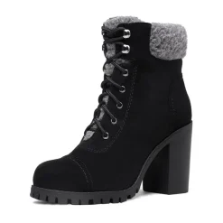 Chunky Heel Warm Ankle Boots