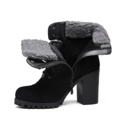 Chunky Heel Warm Ankle Boots