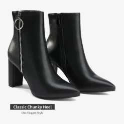 Chunky High Heel Ankle Boots
