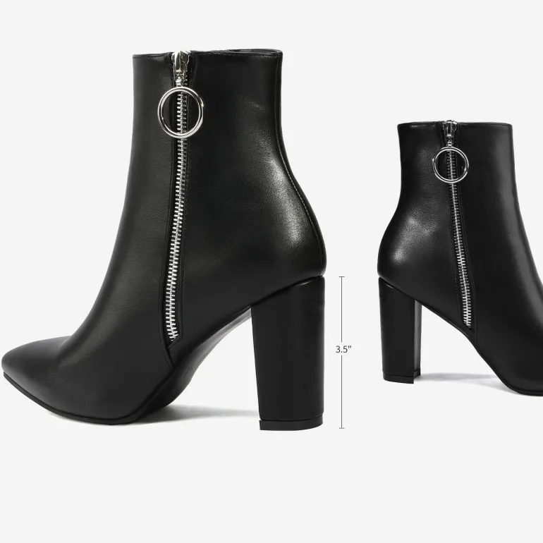 Chunky High Heel Ankle Boots