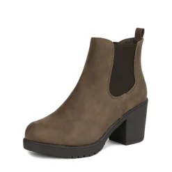 Chunky High Heel Chelsea Ankle Boots