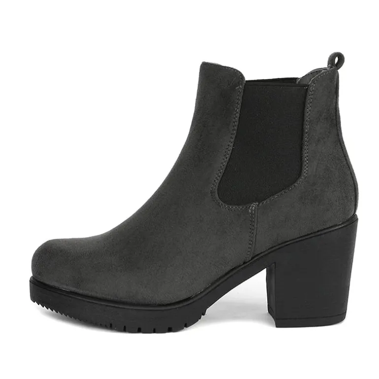 Chunky High Heel Chelsea Ankle Boots