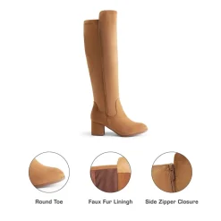 Chunky Knee High Stretch Boots