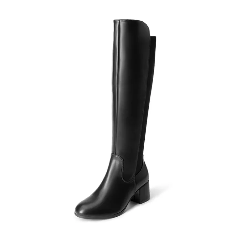 Chunky Knee High Stretch Boots