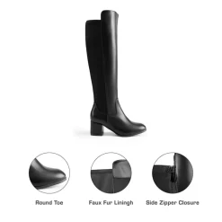 Chunky Knee High Stretch Boots