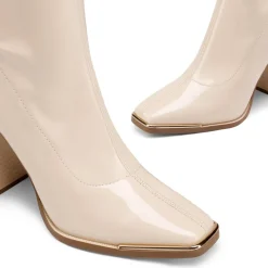 Chunky Square Toe Mid Calf Boots