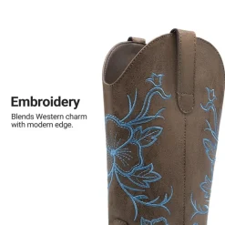 Classic Comfy Square-Toe Mid-Calf Cowboy Boots
