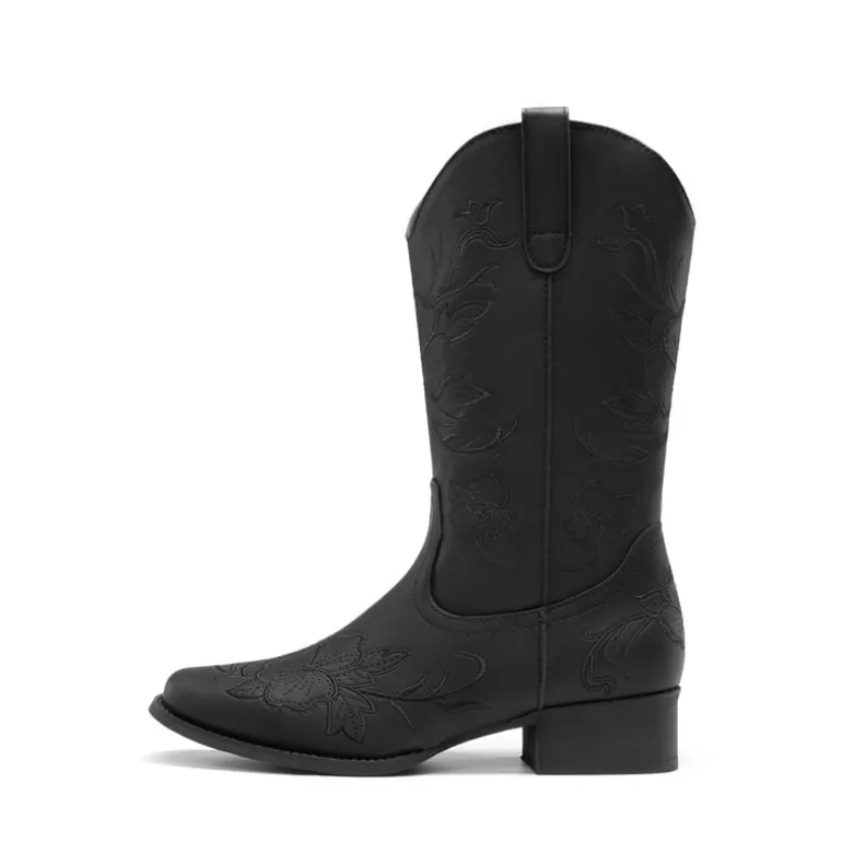 Classic Comfy Square-Toe Mid-Calf Cowboy Boots
